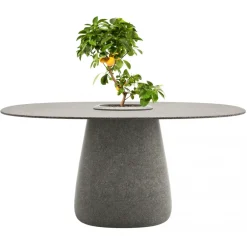 Qeeboo - Cobble Table 160 cm Stoneware Bucket - Grey Mix - Table by Elisa Giovannoni - Furnishing - Home - Avvenice