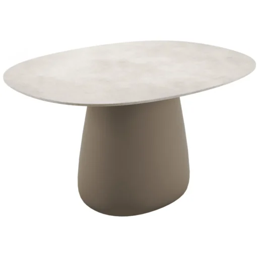 Qeeboo - Cobble Table Top 135 cm Stoneware - Ivory - Table by Elisa Giovannoni - Furnishing - Home - Avvenice^ Furnishings