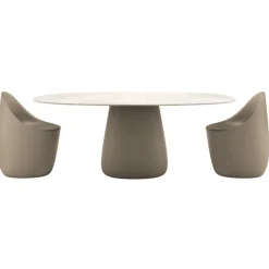 Qeeboo - Cobble Table Top 190 cm Gress Stoneware - Ivory - Table by Elisa Giovannoni - Furnishing - Home - Avvenice