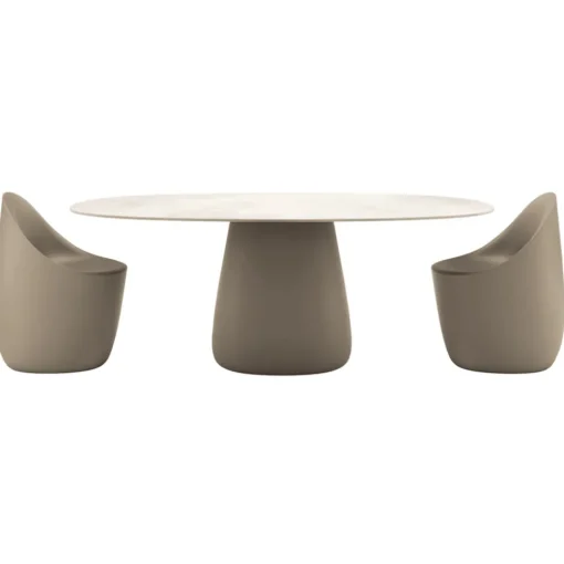 Qeeboo - Cobble Table Top 190 cm Gress Stoneware - Ivory - Table by Elisa Giovannoni - Furnishing - Home - Avvenice