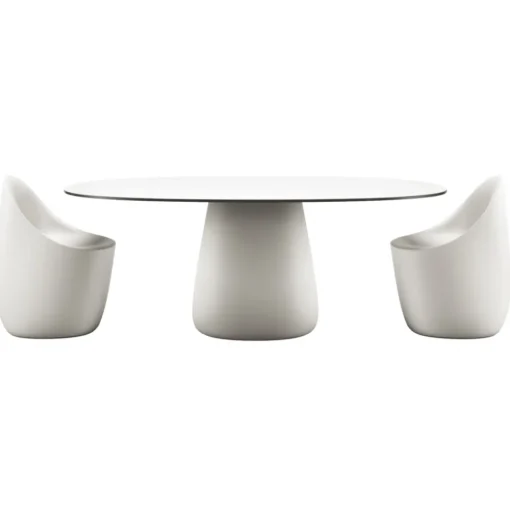 Qeeboo - Cobble Table Top 190 cm HPL - Warm White Black Stratified - Table by Elisa Giovannoni - Furnishing - Home - Avvenice^ Furnishings