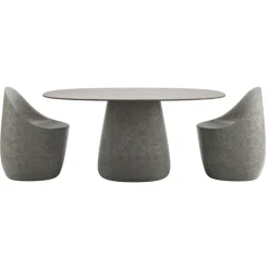 Qeeboo - Cobble Table Top 160 cm Stoneware - Grey Mix - Table by Elisa Giovannoni - Furnishing - Home - Avvenice^ Furnishings