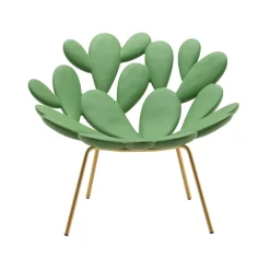 Qeeboo - Filicudi Armchair - Green Balsam Brass - Armchair by Marcantonio - Furnishing - Home - Avvenice^ Furnishings