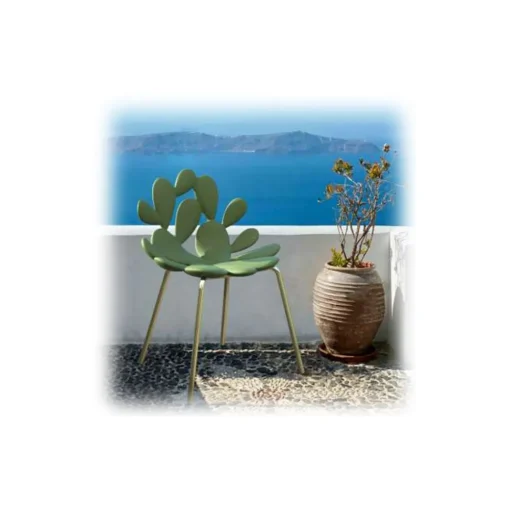 Qeeboo - Filicudi Chair - Set of 2 Pieces - Balsam Green Brass - Chair by Stefano Giovannoni - Furnishing - Home - Avvenice