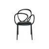 Qeeboo - Loop Chair with Cushion Set of 2 Pieces - Black - Chair by Front - Furnishing - Home - Avvenice