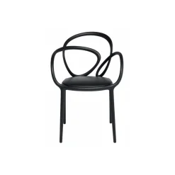 Qeeboo - Loop Chair with Cushion Set of 2 Pieces - Black - Chair by Front - Furnishing - Home - Avvenice