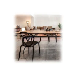 Qeeboo - Loop Chair with Cushion Set of 2 Pieces - Black - Chair by Front - Furnishing - Home - Avvenice