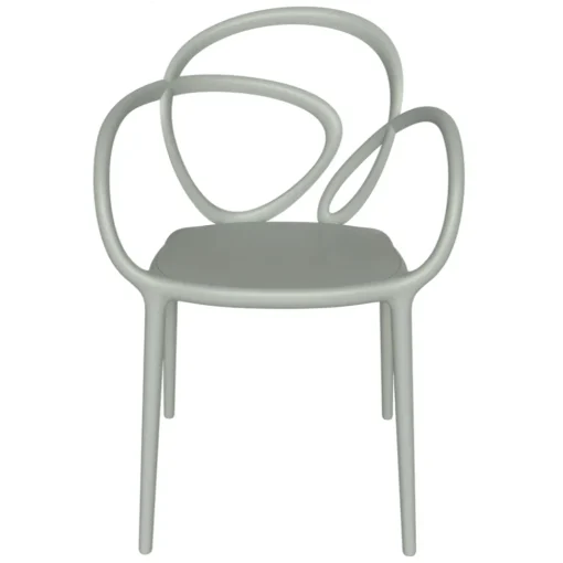 Qeeboo - Loop Chair Without Cushion Set of 2 Pieces - Greyish Green - Chair by Front - Furnishing - Home - Avvenice