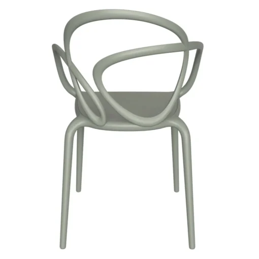 Qeeboo - Loop Chair Without Cushion Set of 2 Pieces - Greyish Green - Chair by Front - Furnishing - Home - Avvenice