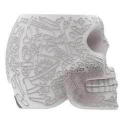 Qeeboo - Mexico Skull - Grey - High Capacity Portable Power Bank USB Charger - Mini - Portable Batteries - 2600 mAh - Avvenice