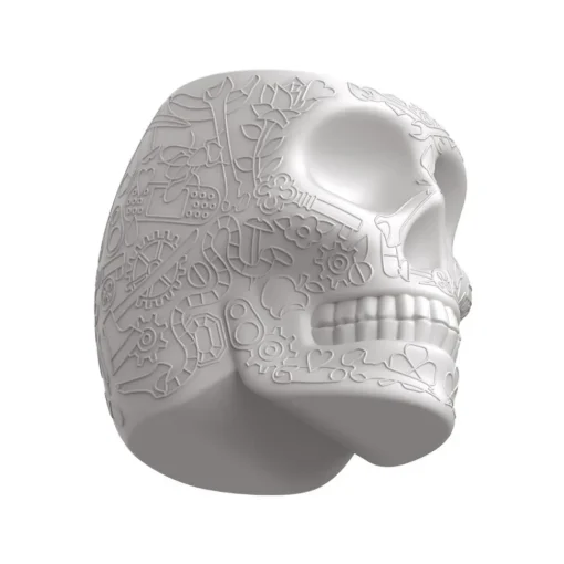 Qeeboo - Mexico Skull - Grey - High Capacity Portable Power Bank USB Charger - Mini - Portable Batteries - 2600 mAh - Avvenice