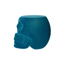 Qeeboo - Mexico Stool and Sidetable Velvet Finish - Light Blue - Chair by Studio Job - Furniture - Home - Avvenice^ Furnishings
