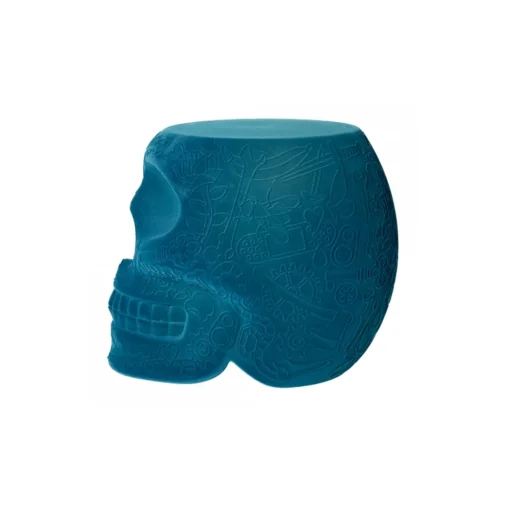 Qeeboo - Mexico Stool and Sidetable Velvet Finish - Light Blue - Chair by Studio Job - Furniture - Home - Avvenice^ Furnishings