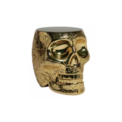 Qeeboo - Mexico Stool and Sidetable Metal Finish - Gold - Table by Studio Job - Furniture - Home - Avvenice^ Furnishings