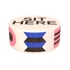 Qeeboo - Pouf Oggian Sit Here White L - Pouf by Marco Oggian - Furnishing - Home - Avvenice