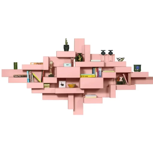 Qeeboo - Primitive Bookshelf - Pink - Bookshelf by Studio Nucleo - Furnishing - Home - Avvenice^ Furnishings