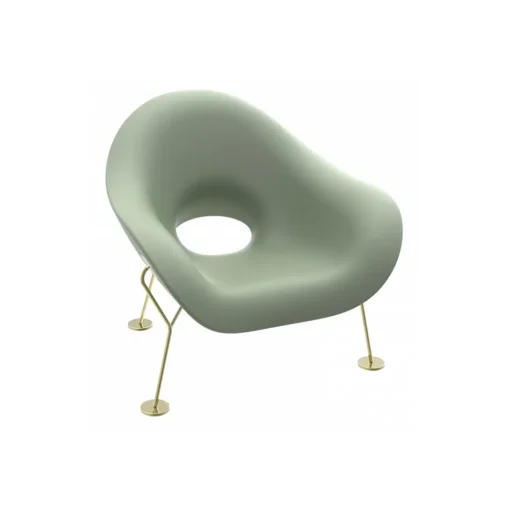 Qeeboo - Pupa Armchair Brass Base Indoor - Balsam Green - Chair by Andrea Branzi - Furnishing - Home - Avvenice