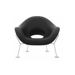 Qeeboo - Pupa Armchair Chrome Base Indoor - Black - Chair by Andrea Branzi - Furnishing - Home - Avvenice