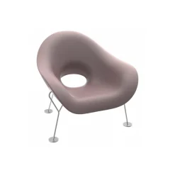 Qeeboo - Pupa Armchair Chrome Base Indoor - Pink - Chair by Andrea Branzi - Furnishing - Home - Avvenice^ Furnishings