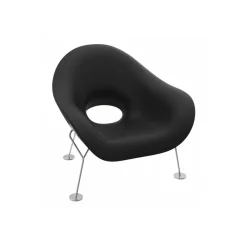 Qeeboo - Pupa Armchair Chrome Base Indoor - Black - Chair by Andrea Branzi - Furnishing - Home - Avvenice
