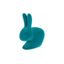 Qeeboo - Rabbit Chair Baby Velvet Finish - Turquoise - Chair by Stefano Giovannoni - Furniture - Home - Avvenice^ Furnishings