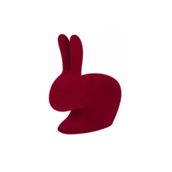 Qeeboo - Rabbit XS Bookend Velvet Finish - Red - by Stefano Giovannoni - Furniture - Home - Avvenice