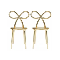 Qeeboo - Ribbon Chair Metal Finish Set of 2 Pieces - Gold - Chair by Nika Zupanc - Furnishing - Home - Avvenice^ Furnishings