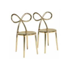 Qeeboo - Ribbon Chair Metal Finish Set of 2 Pieces - Gold - Chair by Nika Zupanc - Furnishing - Home - Avvenice^ Furnishings