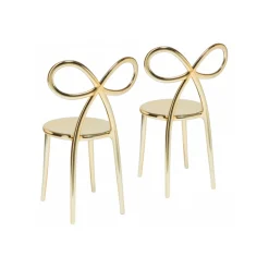 Qeeboo - Ribbon Chair Metal Finish Set of 2 Pieces - Gold - Chair by Nika Zupanc - Furnishing - Home - Avvenice^ Furnishings