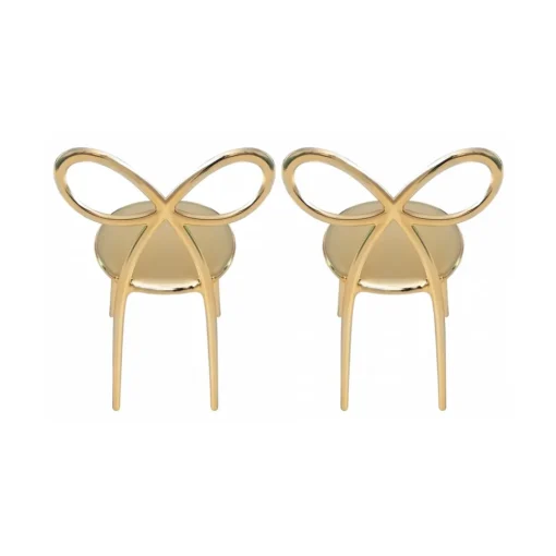 Qeeboo - Ribbon Chair Metal Finish Set of 2 Pieces - Gold - Chair by Nika Zupanc - Furnishing - Home - Avvenice^ Furnishings