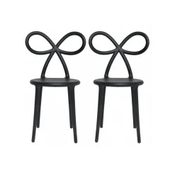 Qeeboo - Ribbon Chair Set of 2 Pieces - Black - Chair by Nika Zupanc - Furnishing - Home - Avvenice^ Furnishings