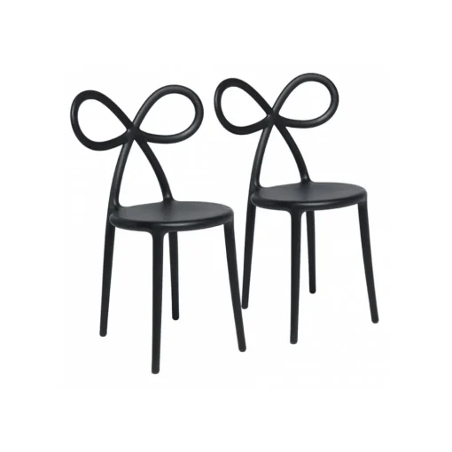 Qeeboo - Ribbon Chair Set of 2 Pieces - Black - Chair by Nika Zupanc - Furnishing - Home - Avvenice^ Furnishings