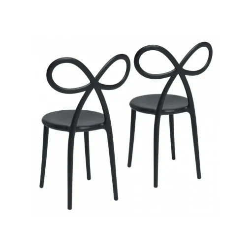 Qeeboo - Ribbon Chair Set of 2 Pieces - Black - Chair by Nika Zupanc - Furnishing - Home - Avvenice^ Furnishings