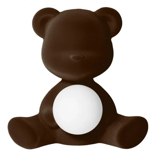 Qeeboo - Teddy Girl Rechargeable Lamp Velvet Finish - Dark Brown - Standing Lamp by Stefano Giovannoni - Lighting - Home - Avvenice^ Lighting & Lamps