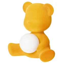Qeeboo - Teddy Girl Rechargeable Lamp Velvet Finish - Dark Gold - Standing Lamp by Stefano Giovannoni - Lighting - Home - Avvenice^ Lighting & Lamps