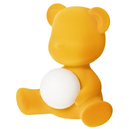 Qeeboo - Teddy Girl Rechargeable Lamp Velvet Finish - Dark Gold - Standing Lamp by Stefano Giovannoni - Lighting - Home - Avvenice^ Lighting & Lamps