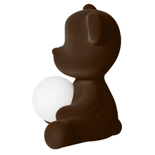 Qeeboo - Teddy Girl Rechargeable Lamp Velvet Finish - Dark Brown - Standing Lamp by Stefano Giovannoni - Lighting - Home - Avvenice^ Lighting & Lamps