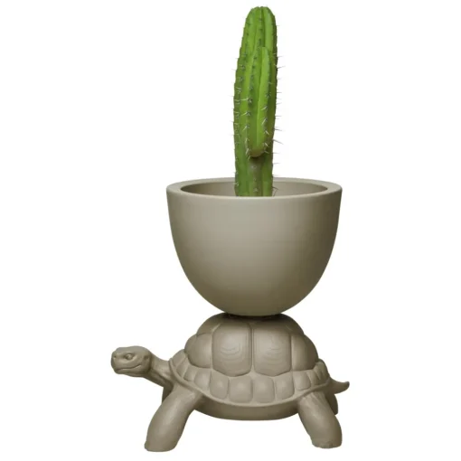 Qeeboo - Turtle Carry - Dove Grey - Planter and Champagne Cooler by Marcantonio - Furnishing - Home - Avvenice