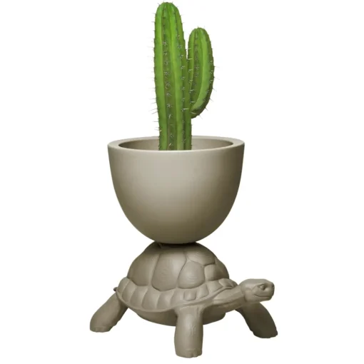 Qeeboo - Turtle Carry - Dove Grey - Planter and Champagne Cooler by Marcantonio - Furnishing - Home - Avvenice