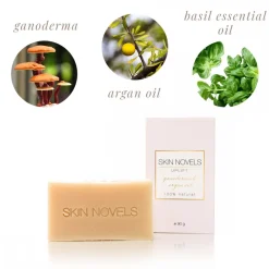 Skin Novels - Uplift - Natural Soap with Ganoderma & Tropical Basil - 100 % Natural Handmade Soap - Avvenice^ Natural Cosmetics