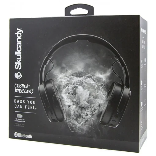 Skullcandy - Crusher - Black - Bluetooth Wireless Over-Ear Headphones with Microphone - Noise Isolating Memory Foam - Avvenice^ Audio