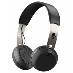 Skullcandy - Grind - Black / Chrome - Bluetooth Wireless On-Ear Headphones with Microphone, Supreme Sound and Powerful Bass - Avvenice^ Audio