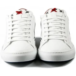 Snob Sneakers - Black Rose By Samantha - Sneakers - White Leather - Handmade in Italy - Luxury Exclusive Collection - Avvenice