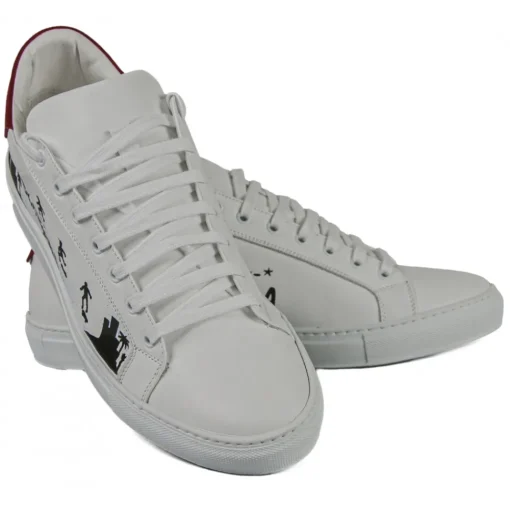Snob Sneakers - I Love L.A. By Yo-Yo - Sneakers - White Leather - Handmade in Italy - Luxury Exclusive Collection - Avvenice^ Shoes