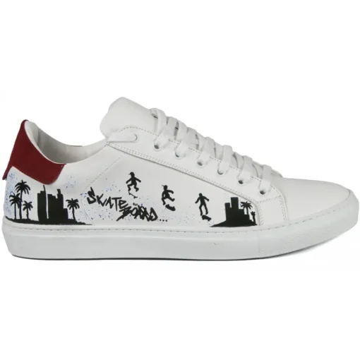 Snob Sneakers - I Love L.A. By Yo-Yo - Sneakers - White Leather - Handmade in Italy - Luxury Exclusive Collection - Avvenice^ Shoes