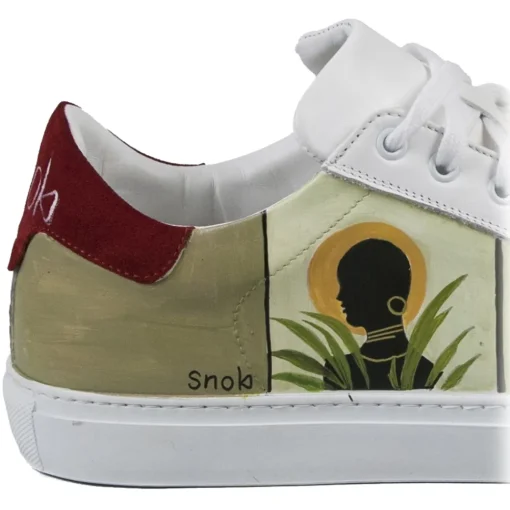 Snob Sneakers - Mama Africa By Veronica Moon - Sneakers - White Leather - Handmade in Italy - Luxury Exclusive Collection - Avvenice^ Shoes