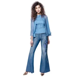 Sofia Provera - Ametista - Jeans - Luxury Exclusive Collection - Haute Couture Made in Italy - Luxury High Quality Dress - Avvenice^ Trousers