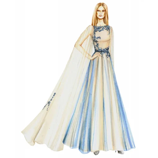 Sofia Provera - Azzurra - Dress - Luxury Exclusive Collection - Haute Couture Made in Italy - Luxury High Quality Dress - Avvenice^ Dresses