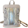 Su\u00e8i Suèi - Backpack in Python and Calf Leather - Rose Pale - Handmade in Italy - Luxury Exclusive Collection - Avvenice