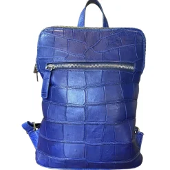 Su\u00e8i Suèi - Backpack of Crocodile Leather - Blue - Handmade in Italy - Luxury Exclusive Collection - Avvenice